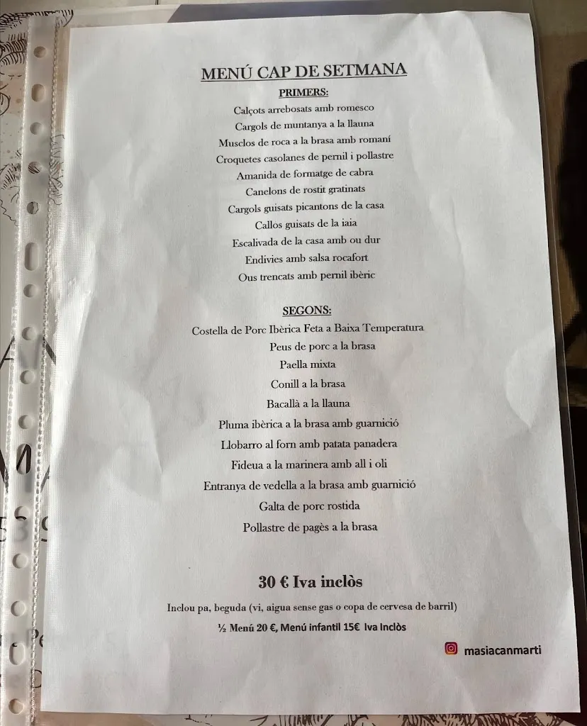 Menu_Restaurant Masía Can Martí_Premià de Dalt_image_2