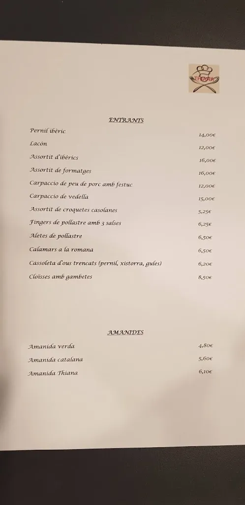 Menu_Bar - Restaurant THIANA_Roda de Ter_image_1