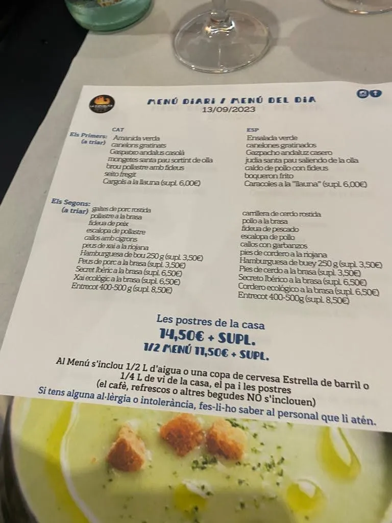 Menu_La República_Roca del Vallès La_image_2