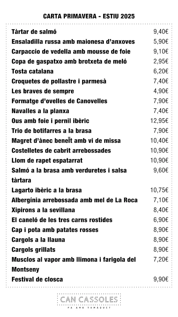 Menu_Pa amb tomàquet_Roca del Vallès La_image_2