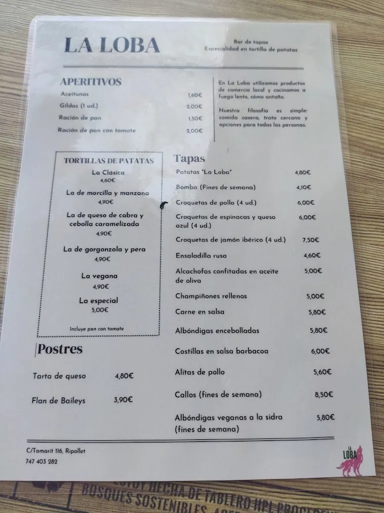 Menu_La Loba_Ripollet_image_4