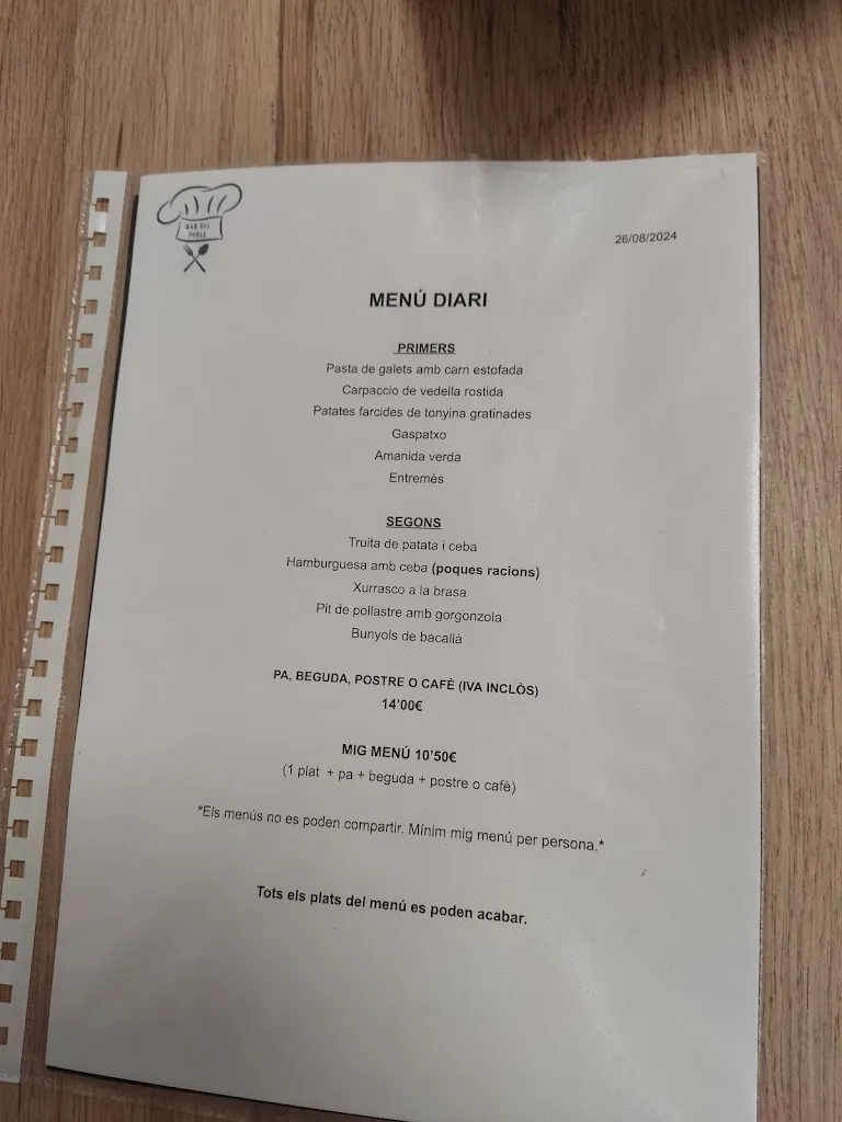 Menu_Bar Del Poble_Palau-solità i Plegamans_image_3