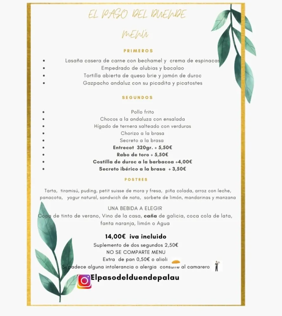 Menu_Bar restaurante El paso del duende_Palau-solità i Plegamans_immagine_1