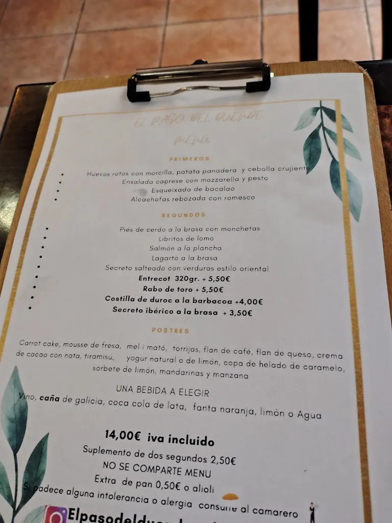 Menu_Bar restaurante El paso del duende_Palau-solità i Plegamans_immagine_4