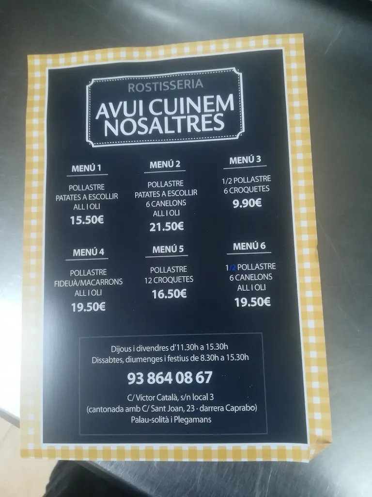 Menü_AVUI CUINEM NOSALTRES_Palau-solità i Plegamans_Bild_2