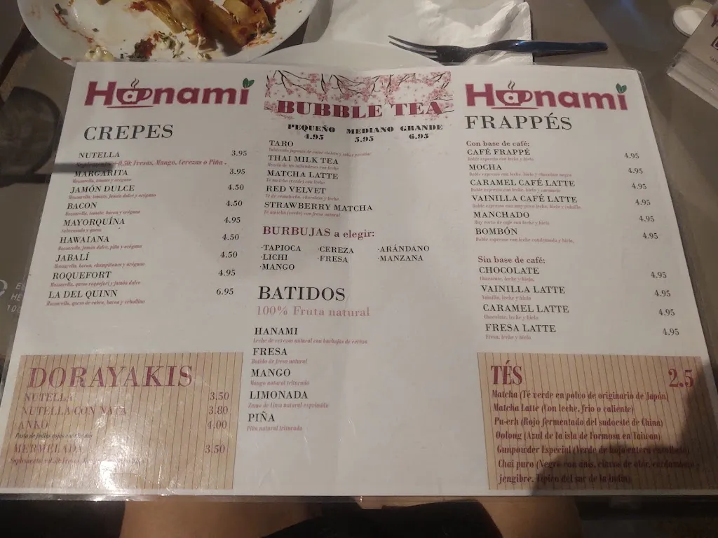 Menu_HANAMI Coffee and tea_Polinyà_image_1