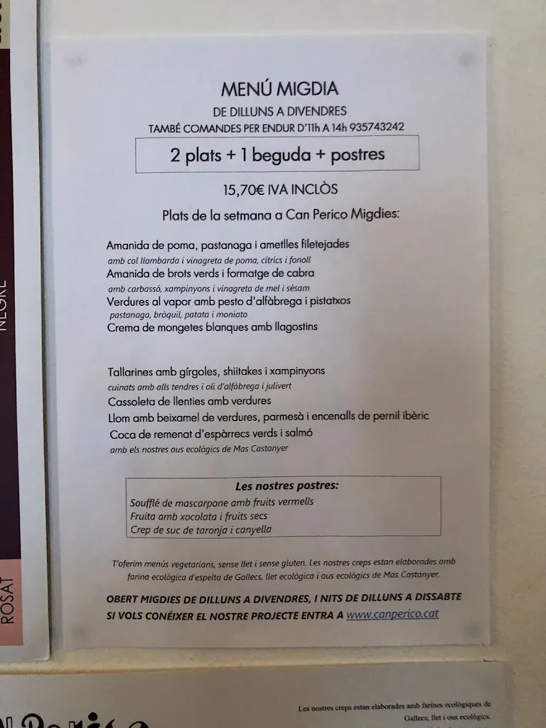 Menu_Can Perico - Restaurant i Per Endur!_Polinyà_image_2
