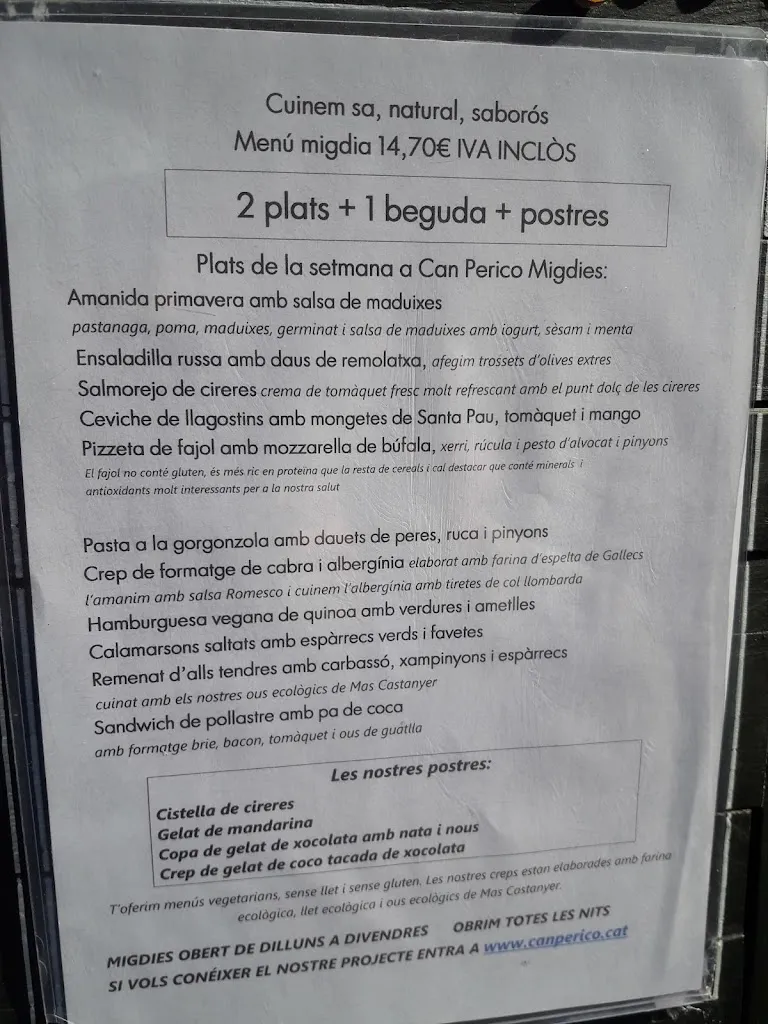 Menu_Can Perico - Restaurant i Per Endur!_Polinyà_image_3