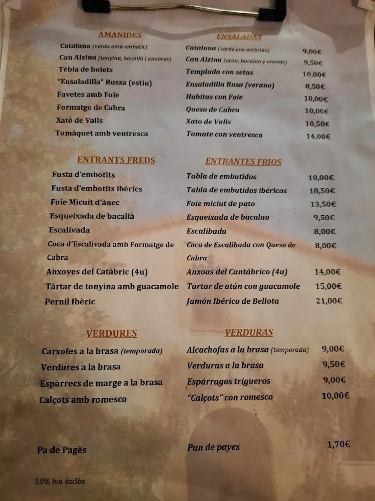 Menu_Restaurant Ca n'Alzina_Polinyà_image_1