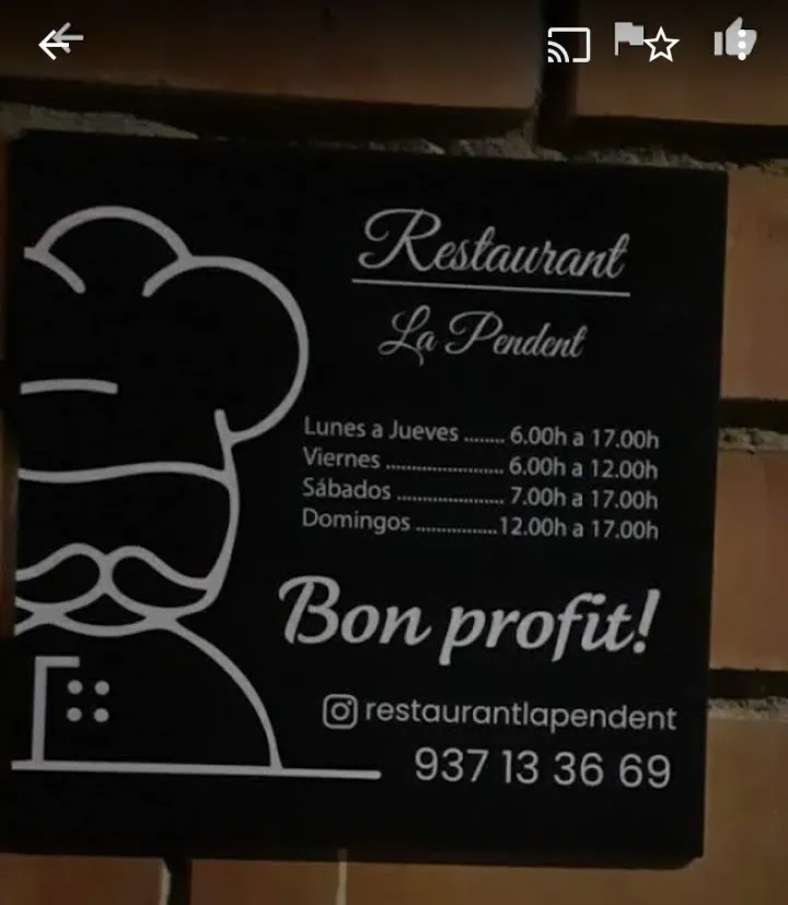 Menu_Rte Bar La Pendent_Polinyà_image_1