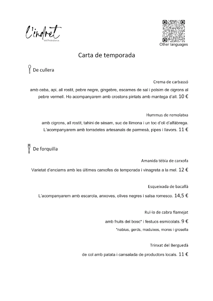 Menu_Restaurant L'indret_Saldes_image_2