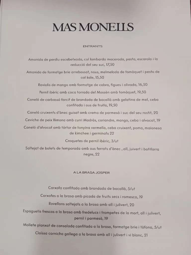 Menu_Mas Monells Restaurant_Sant Bartomeu del Grau_image_2