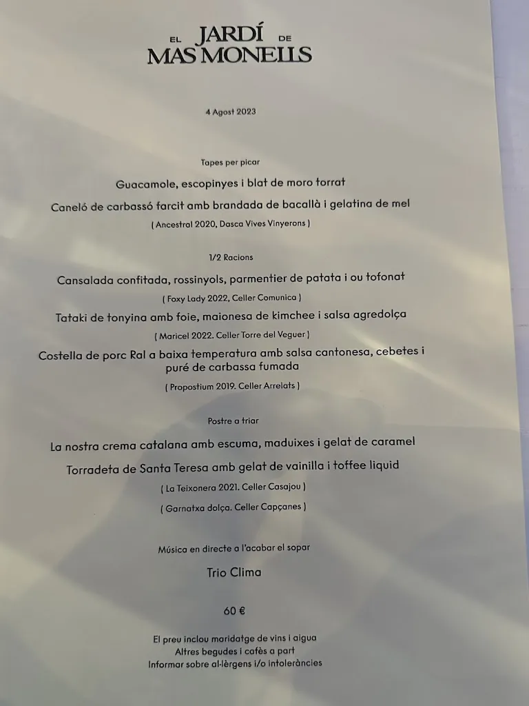 Menu_Mas Monells Restaurant_Sant Bartomeu del Grau_image_3