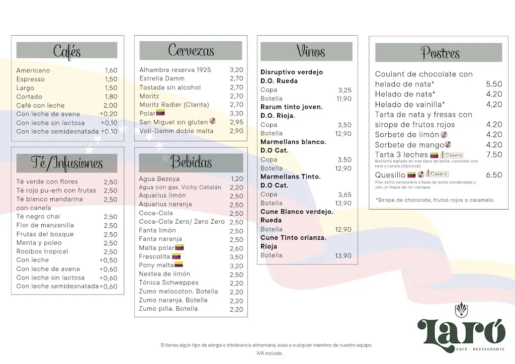 Menu_Laró Restaurante Venezolano_Rubí_immagine_2