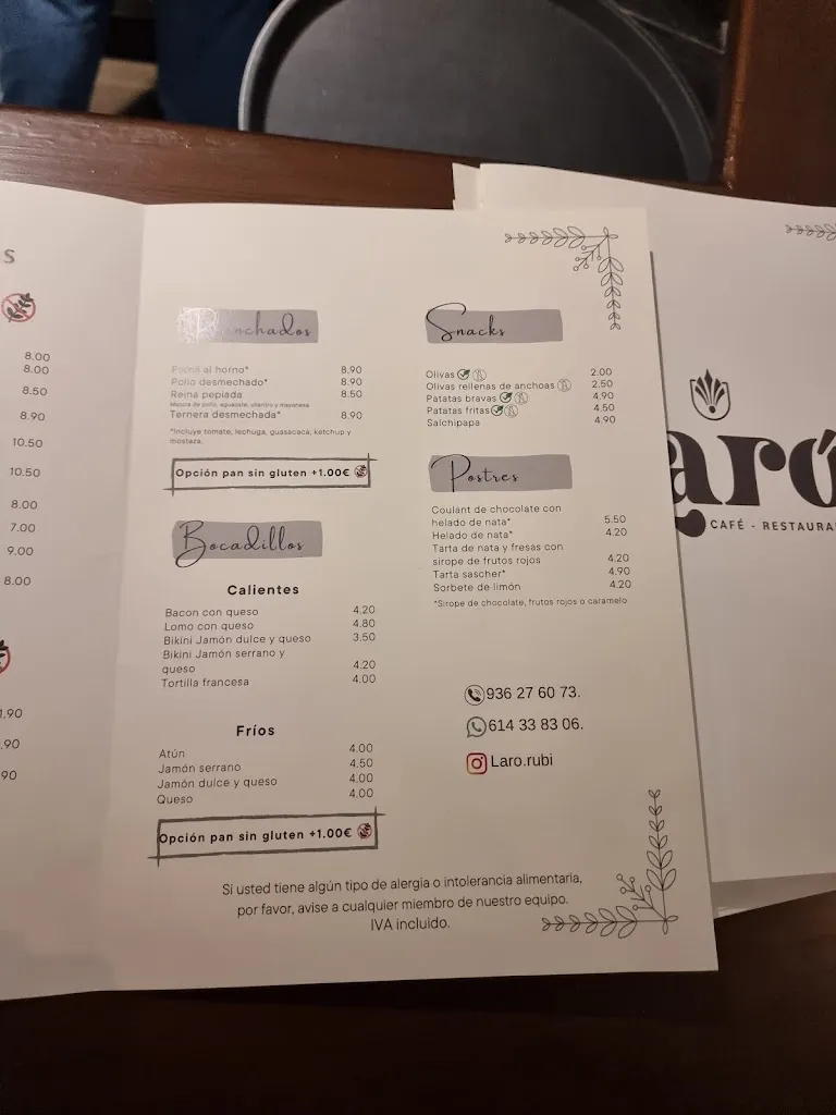 Menu_Laró Restaurante Venezolano_Rubí_immagine_4