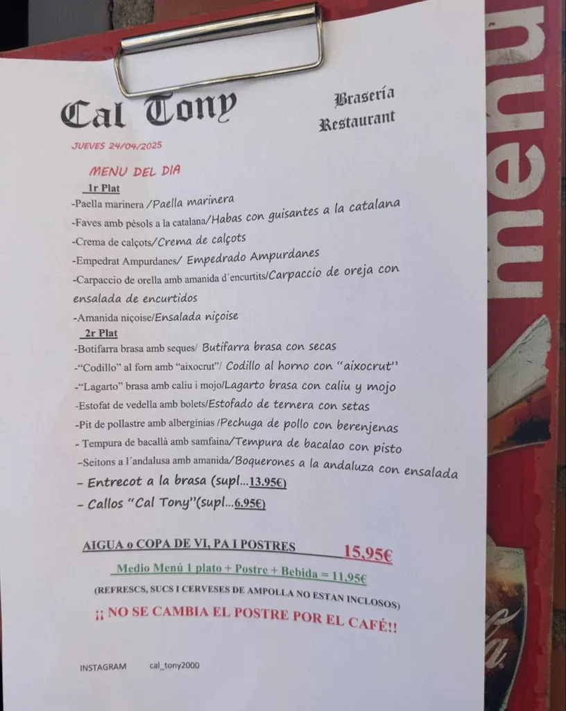 Menu_Restaurante Cal Tony Brasería_Rubí_image_1