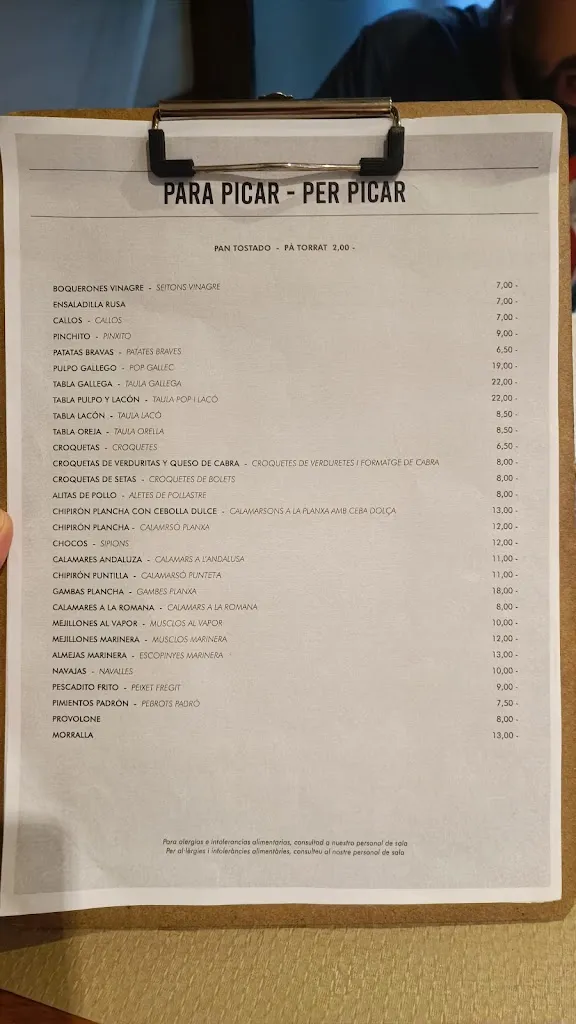 Menu_Bar Restaurant Gómez_Rubí_image_1