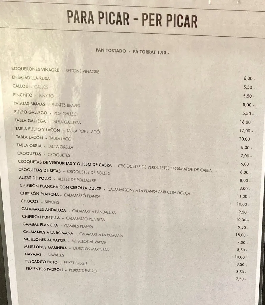 Menu_Bar Restaurant Gómez_Rubí_image_3