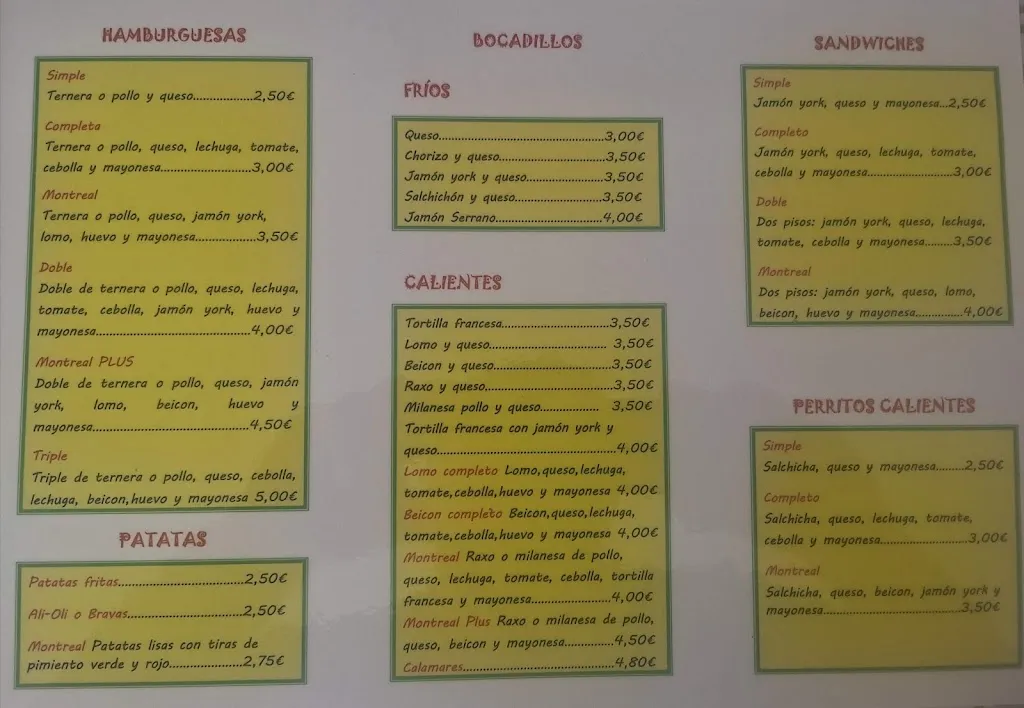 Menu_Café bar Montreal hamburguesería bocateria_Noia_immagine_3