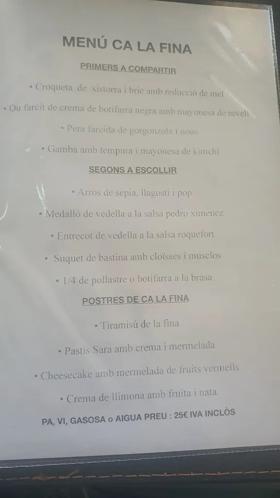 Menu_Restaurant Braseria Ca la Fina_Sant Cebrià de Vallalta_image_1