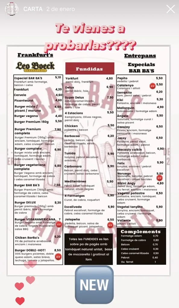 Menu_Bar Ba's_Sant Cebrià de Vallalta_immagine_1