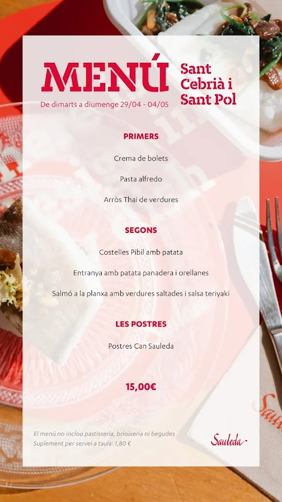 Menu_Sauleda Pastissers_Sant Cebrià de Vallalta_image_1