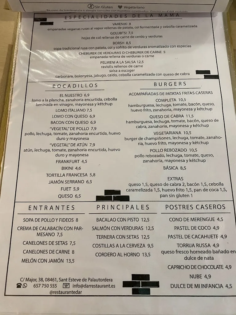 Menü_Dar Restaurant_Sant Esteve de Palautordera_Bild_1