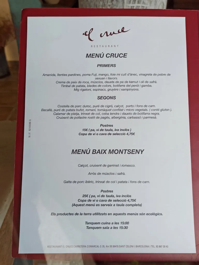 Menu_El Cruce Restaurant_Sant Celoni_image_3