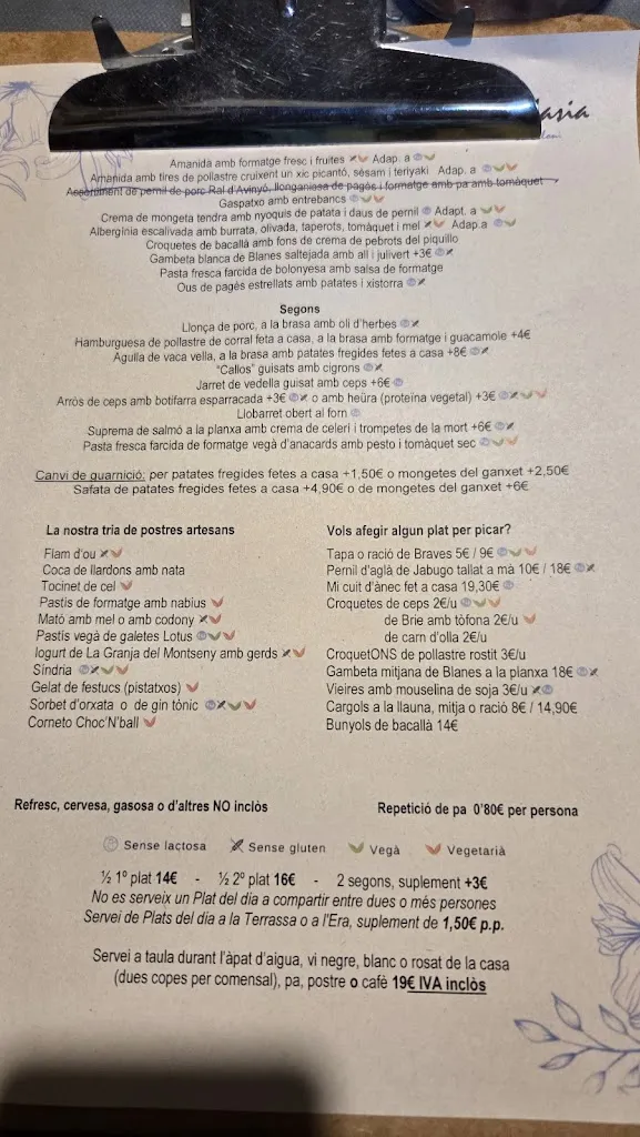 Menu_Restaurant La Masia Sant Celoni_Sant Celoni_image_1