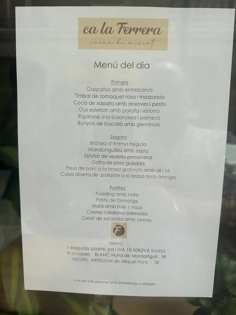 Menu_Restaurant ca la Ferrera_Sant Celoni_image_1