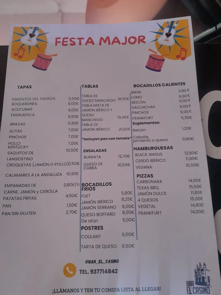 Menu_Bar Restaurant El Casino_Sant Esteve Sesrovires_immagine_1