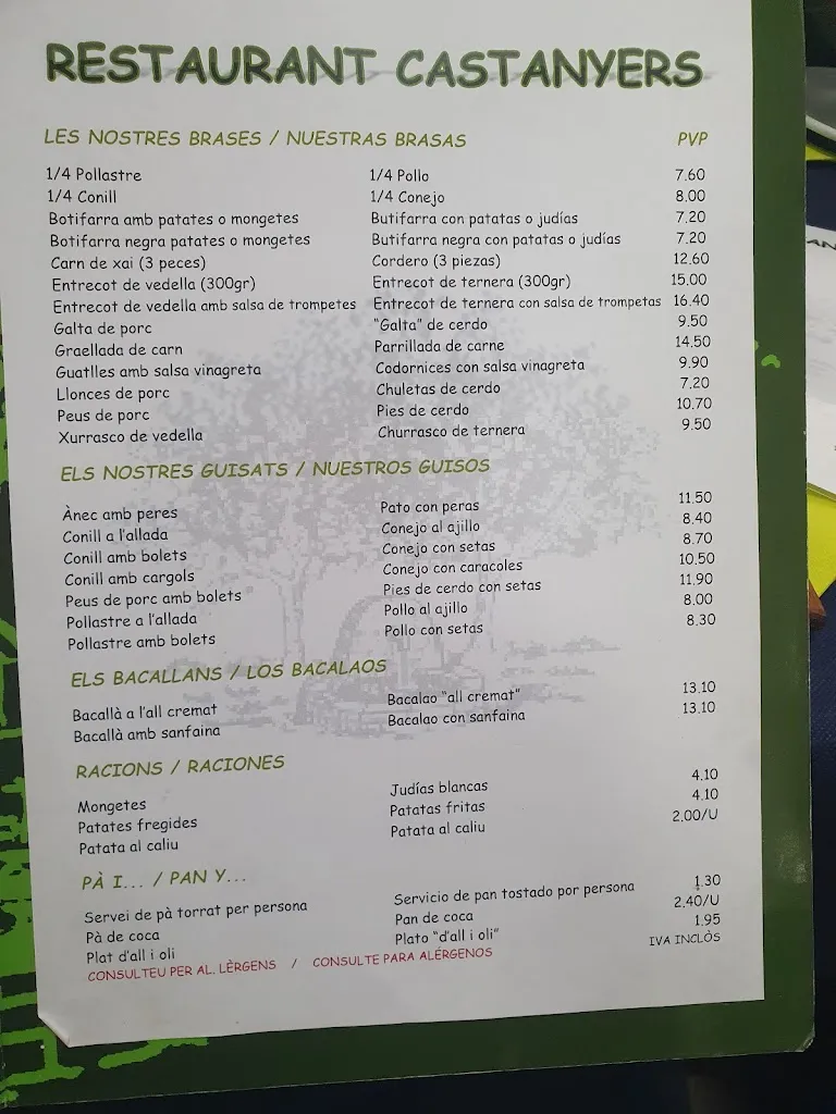 Menu_Restaurant Castanyers_Sant Fost de Campsentelles_immagine_4