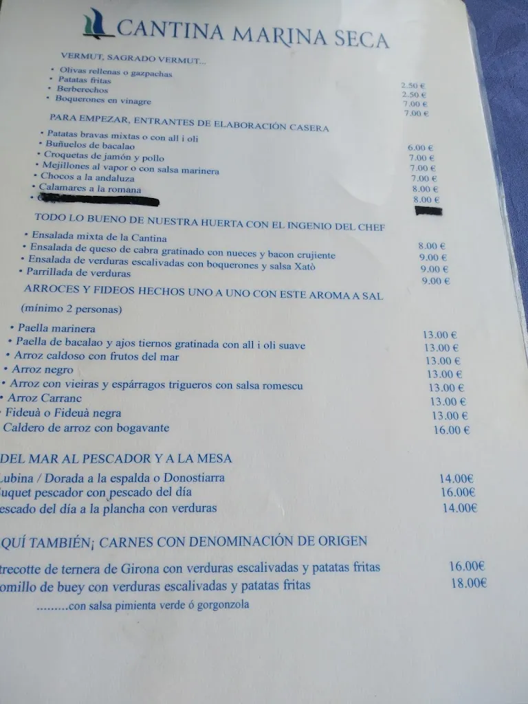 Menu_Cantina Marina Seca_Sant Adrià de Besòs_immagine_2