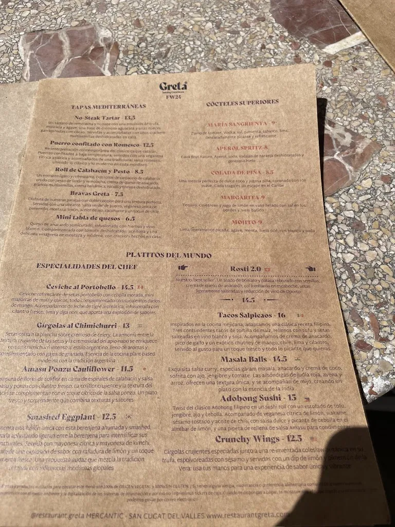 Menu_Restaurant Greta_Sant Cugat del Vallès_imagen_1