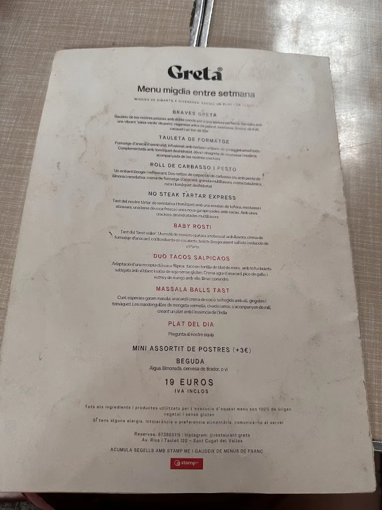Menu_Restaurant Greta_Sant Cugat del Vallès_imagen_2