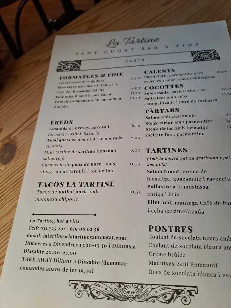 Menu_La Tartine_Sant Cugat del Vallès_image_1