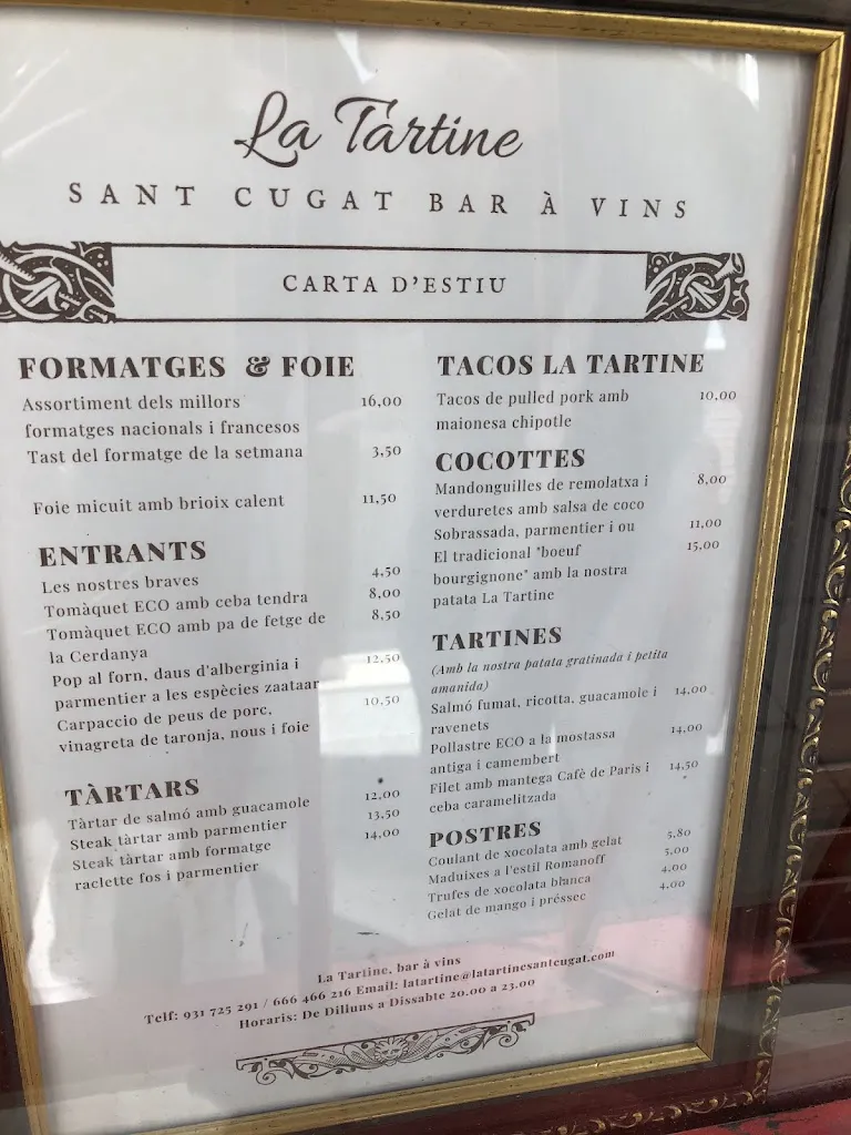 Menu_La Tartine_Sant Cugat del Vallès_image_3