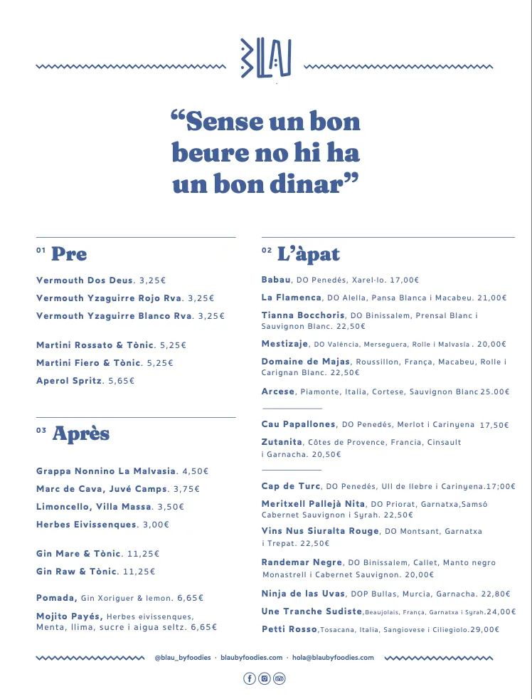 Menu_Restaurant Blau by Foodies_Sant Cugat del Vallès_image_3