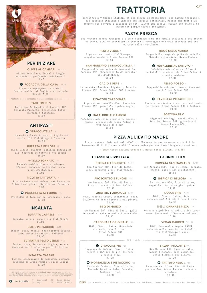 Menu_V Modern Italian Sant Cugat_Sant Cugat del Vallès_image_1