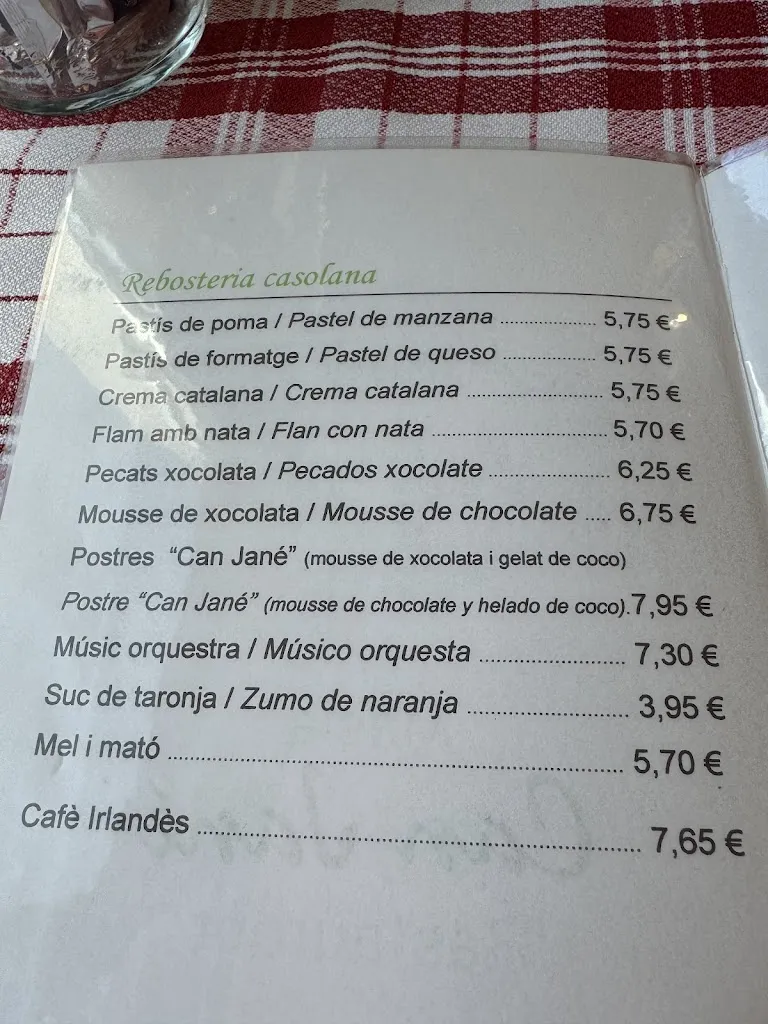 Menu_Restaurant Masia Can Jané - Cuina Catalana i Calçotada a Collserola, Barcelona._Sant Cugat del Vallès_image_1