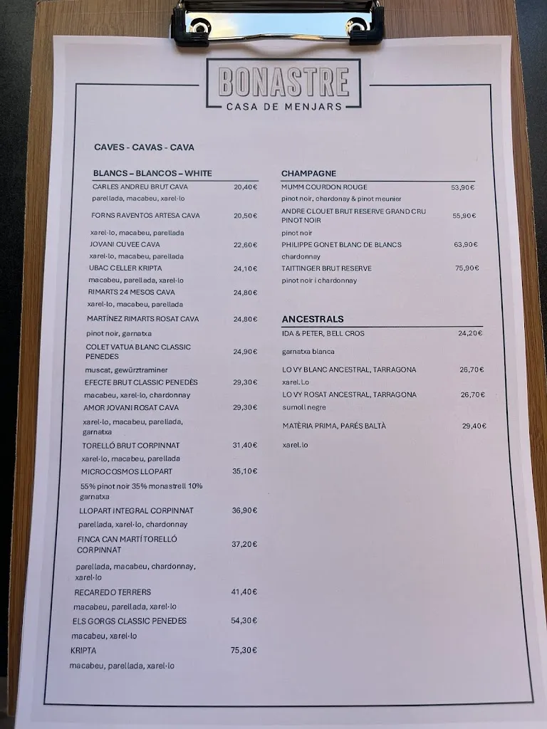 Menu_RESTAURANT BONASTRE_Sant Cugat del Vallès_image_3