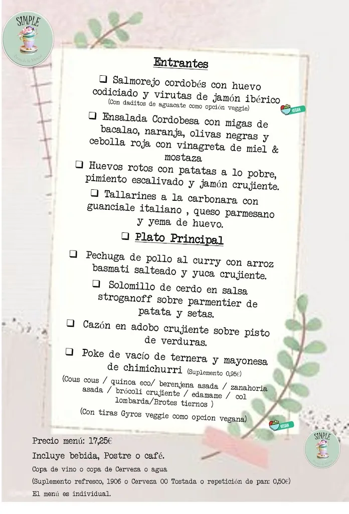 Menu_Simple Brunch | Bar Restaurante Sant Boi_Sant Boi de Llobregat_image_2