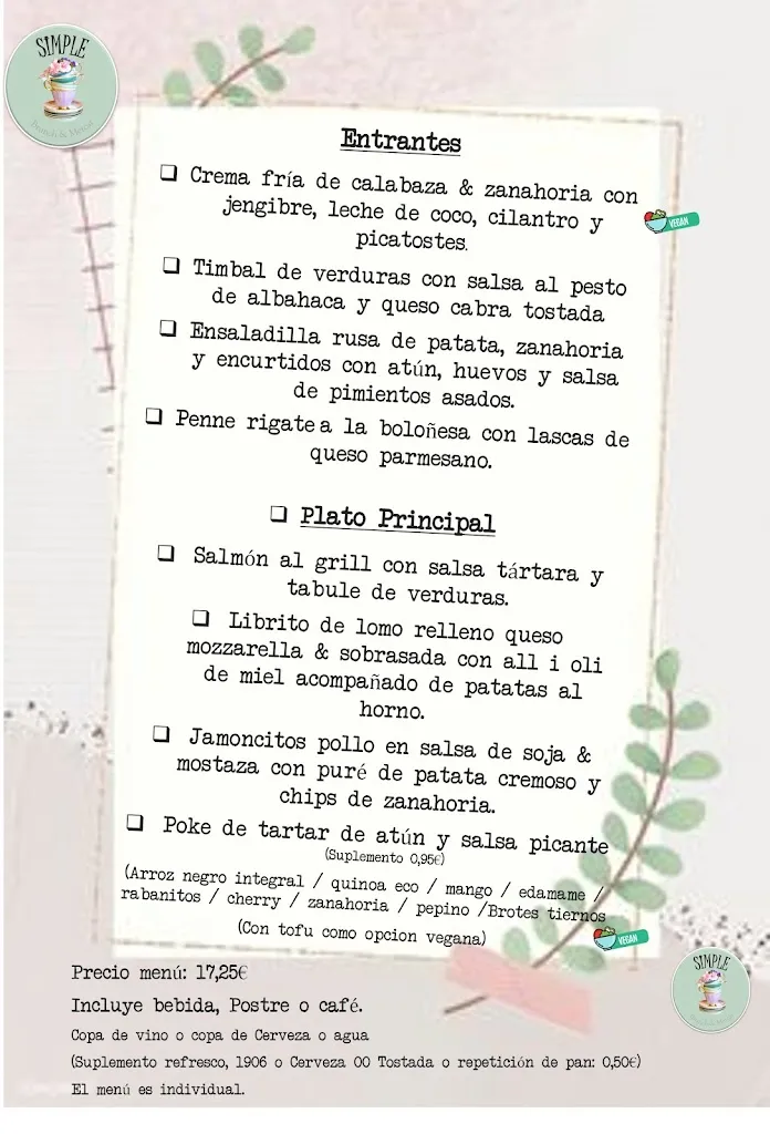 Menu_Simple Brunch | Bar Restaurante Sant Boi_Sant Boi de Llobregat_image_4