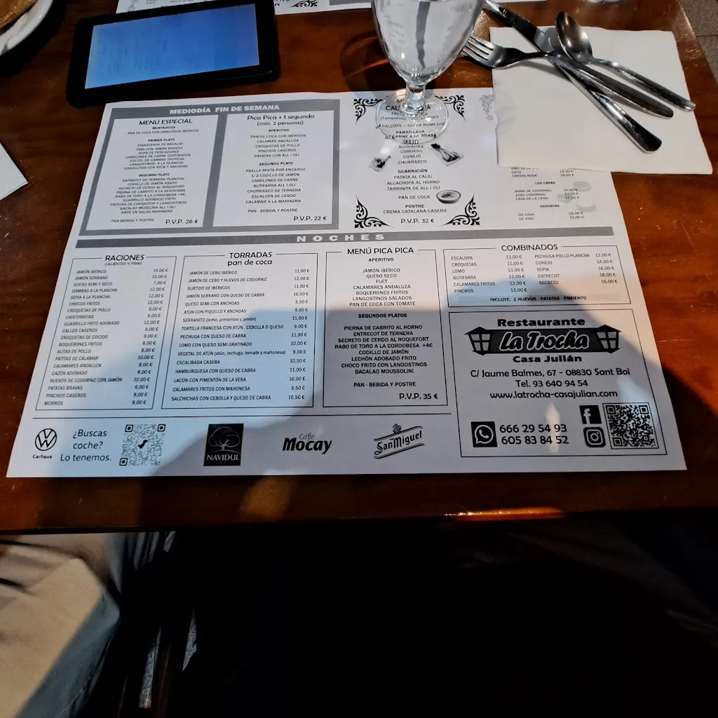 Menu_Restaurant La Trocha_Sant Boi de Llobregat_image_2
