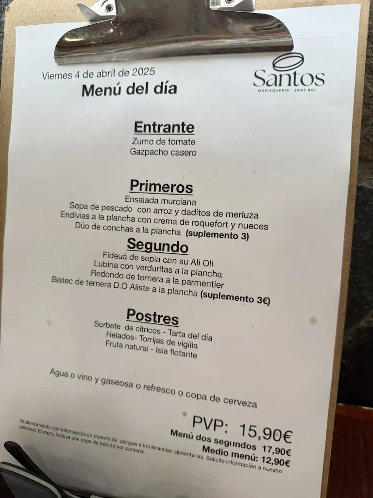 Menu_Marisquería Santos | Sant Boi_Sant Boi de Llobregat_immagine_2