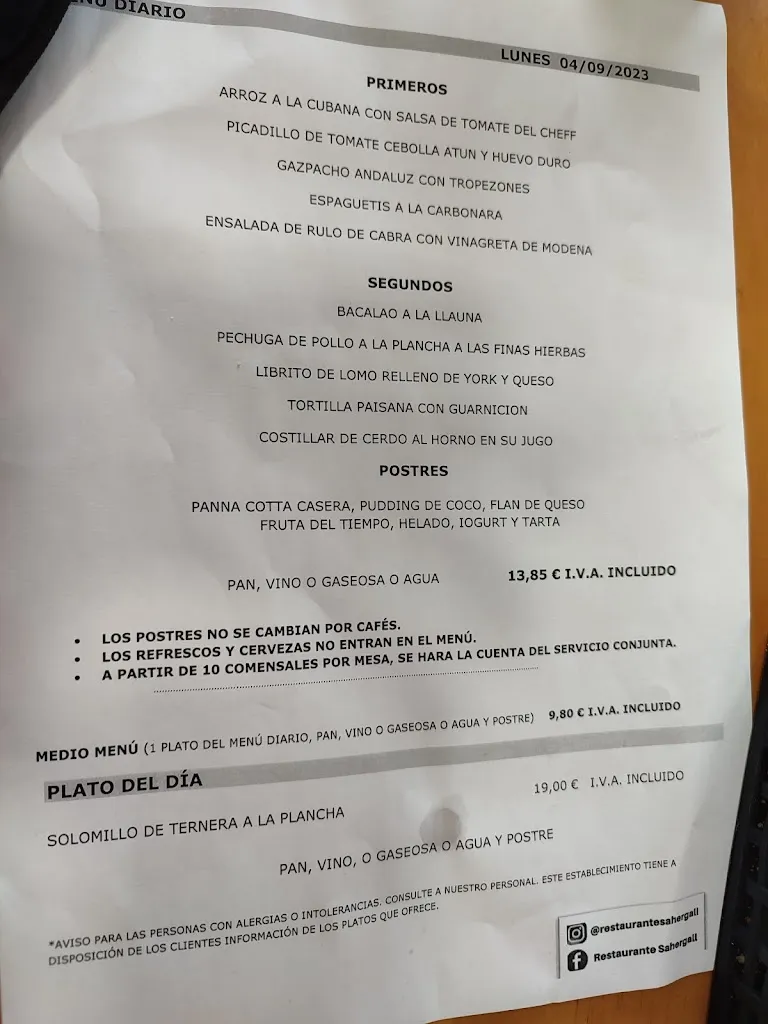 Menu_Sahergall Bar Restaurant_Sant Boi de Llobregat_immagine_3