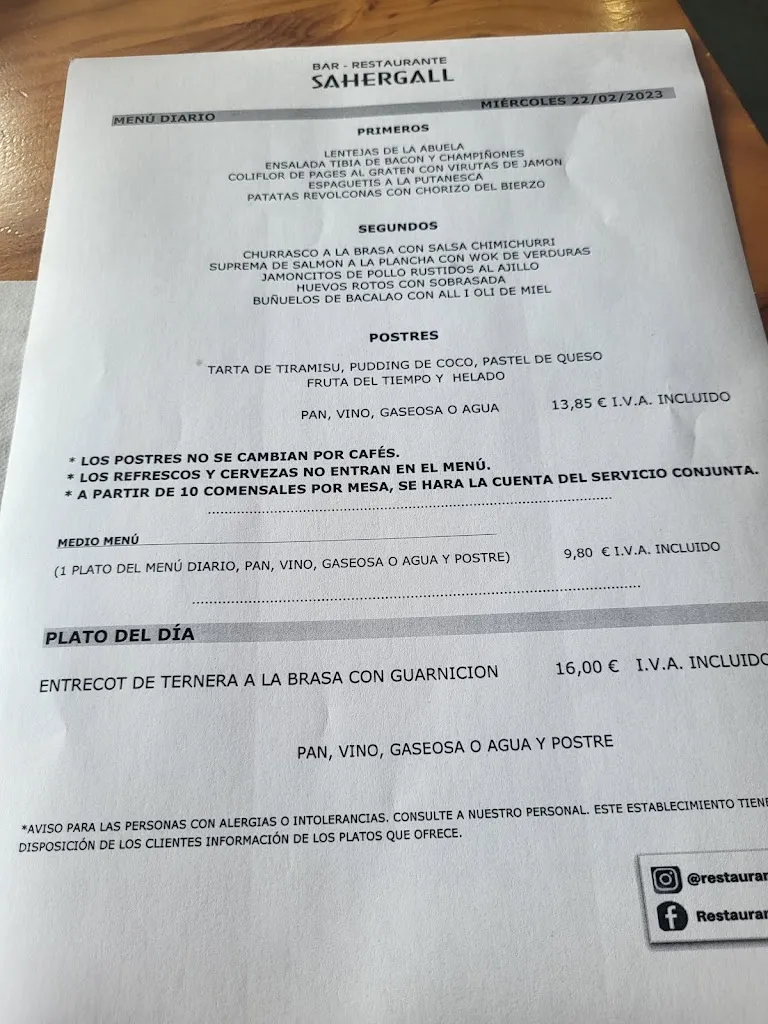 Menu_Sahergall Bar Restaurant_Sant Boi de Llobregat_immagine_4