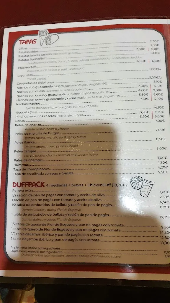 Menu_Restaurante Duff_Sant Boi de Llobregat_image_1