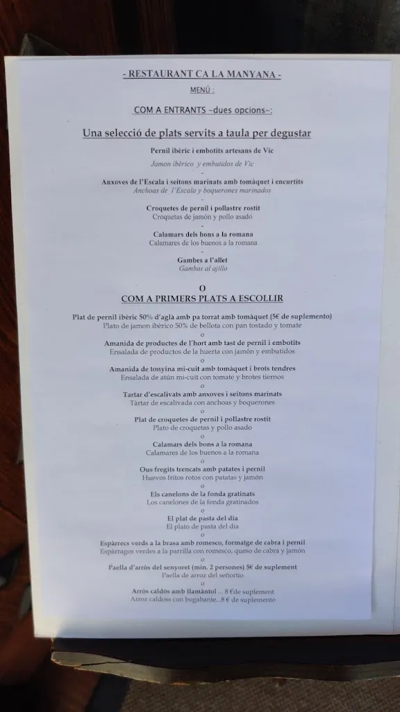 Menu_Restaurante Ca La Manyana_Sant Julià de Vilatorta_image_1