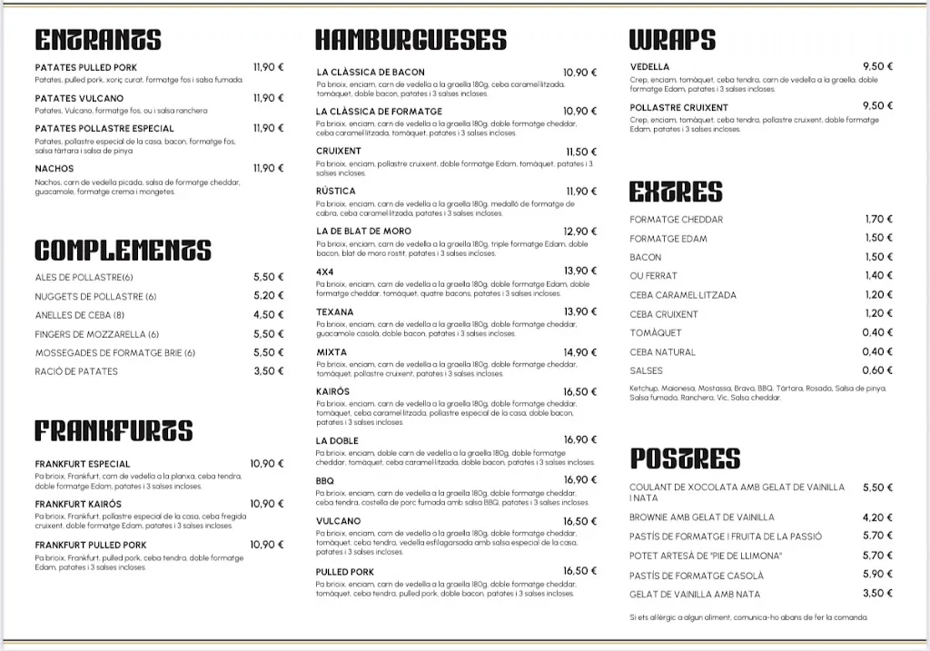Menu_Kairós Burgers_Sant Julià de Vilatorta_image_1